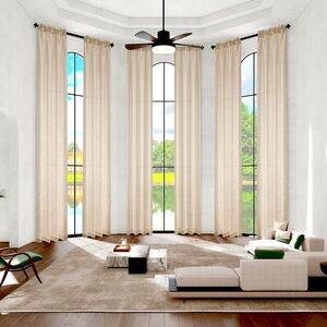 NIB- Maswond Extra Long Linen Curtain. 1 panel. Natural in Color. Size- 52x240